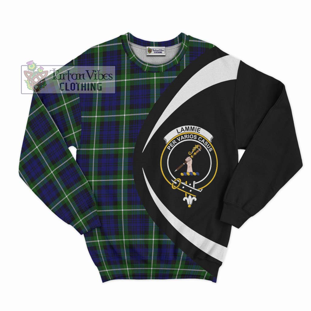 Lammie Tartan Sweatshirt with Family Crest Circle Style Unisex - Tartan Vibes Clothing