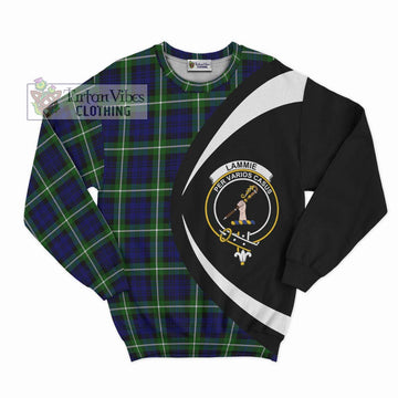 Lammie Tartan Sweatshirt with Family Crest Circle Style Unisex - Tartan Vibes Clothing