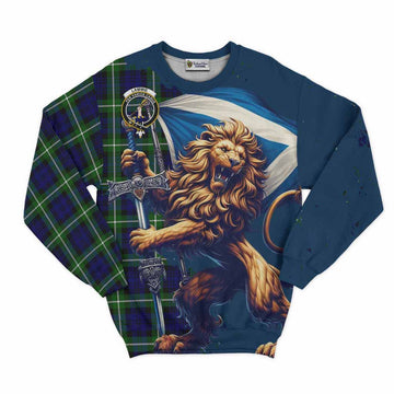 Lammie Tartan Family Crest Sweatshirt with Scottish Majestic Lion Unisex - Tartan Vibes Clothing