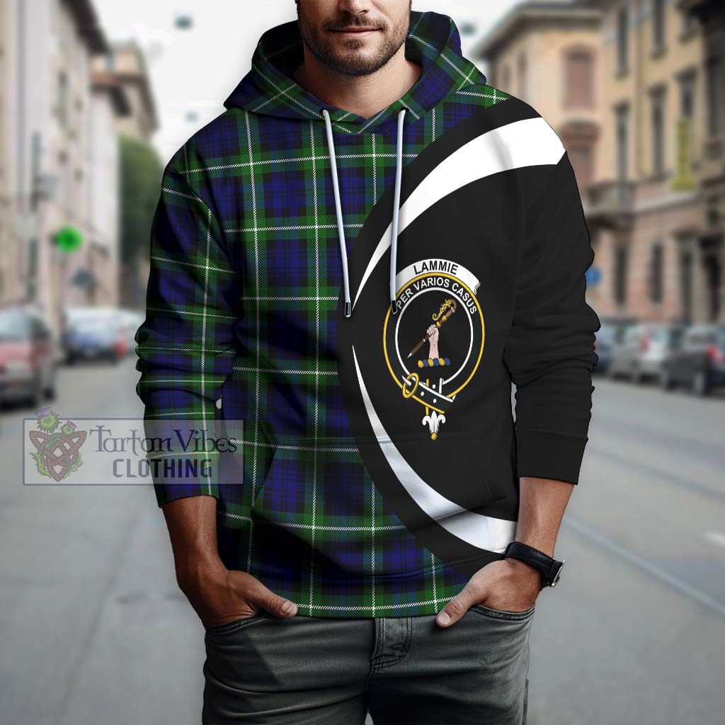 Lammie Tartan Hoodie with Family Crest Circle Style Zip Hoodie - Tartan Vibes Clothing
