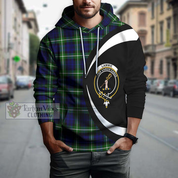 Lammie Tartan Hoodie with Family Crest Circle Style Zip Hoodie - Tartan Vibes Clothing