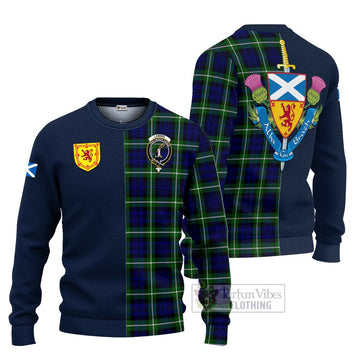 Lammie Tartan Ugly Sweater Alba with Scottish Lion Royal Arm Half Style Unisex - Tartan Vibes Clothing