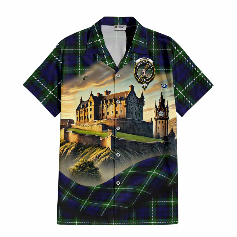 Lammie Tartan Family Crest Hawaiian Shirt with Scottish Ancient Castle Style Kid - Tartan Vibes Clothing