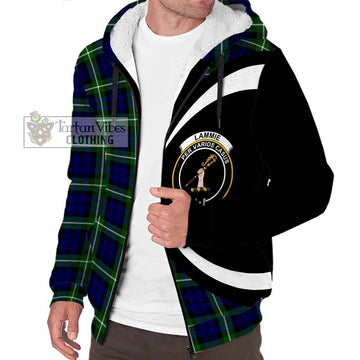 Lammie Tartan Sherpa Hoodie with Family Crest Circle Style Unisex S - Tartan Vibes Clothing