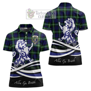 Lammie Tartan Women's Polo Shirt with Alba Gu Brath Regal Lion Emblem Women - Tartan Vibes Clothing