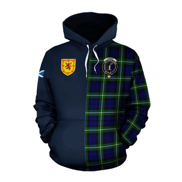 Lammie Tartan Cotton Hoodie Alba with Scottish Lion Royal Arm Half Style Pullover Hoodie XS - Tartan Vibes Clothing