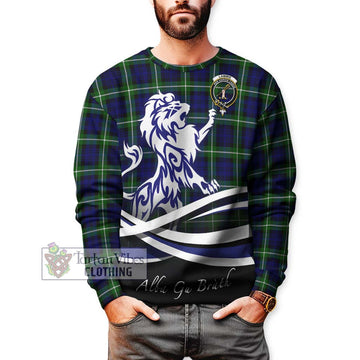 Lammie Tartan Sweatshirt with Alba Gu Brath Regal Lion Emblem Unisex - Tartan Vibes Clothing