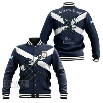 Lammie Tartan Lion Rampant Baseball Jacket Proudly Display Your Heritage with Alba Gu Brath and Clan Name Unisex - Tartan Vibes Clothing