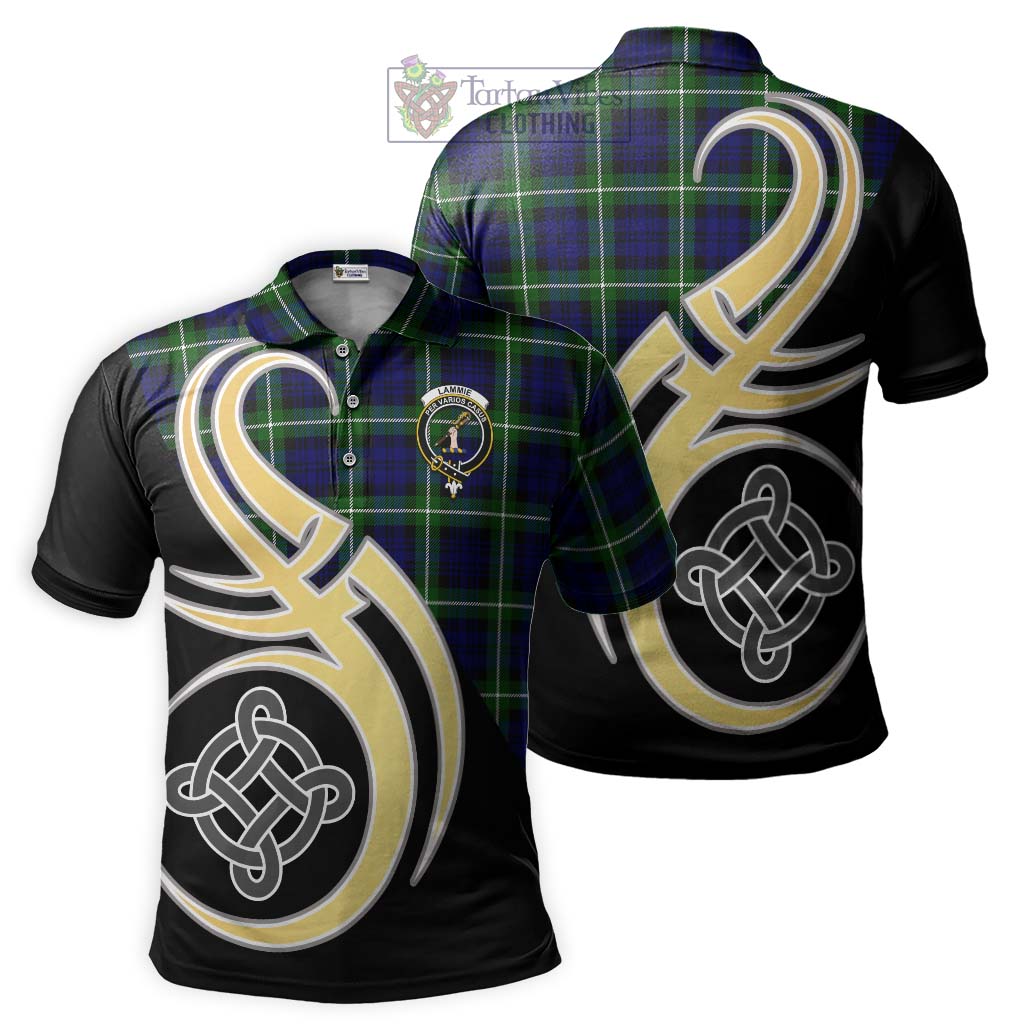 Lammie Tartan Polo Shirt with Family Crest and Celtic Symbol Style Kid - Tartan Vibes Clothing