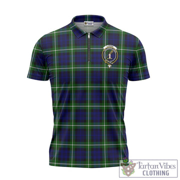 Lammie Tartan Zipper Polo Shirt with Family Crest Unisex - Tartan Vibes Clothing