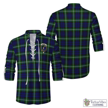Lammie Tartan Men's Scottish Traditional Jacobite Ghillie Kilt Shirt with Family Crest Men - Tartan Vibes Clothing
