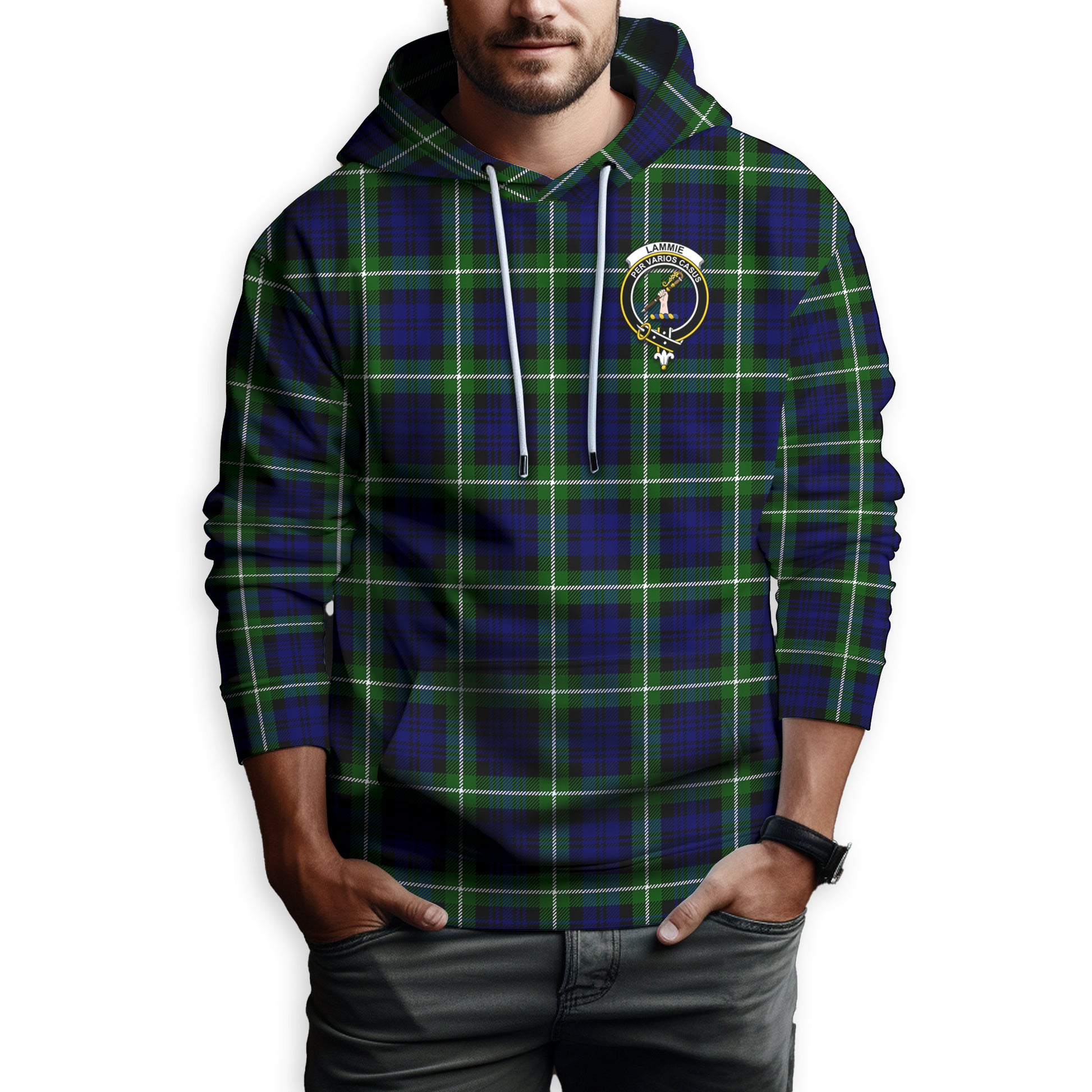 Lammie Tartan Hoodie with Family Crest Zip Hoodie - Tartan Vibes Clothing