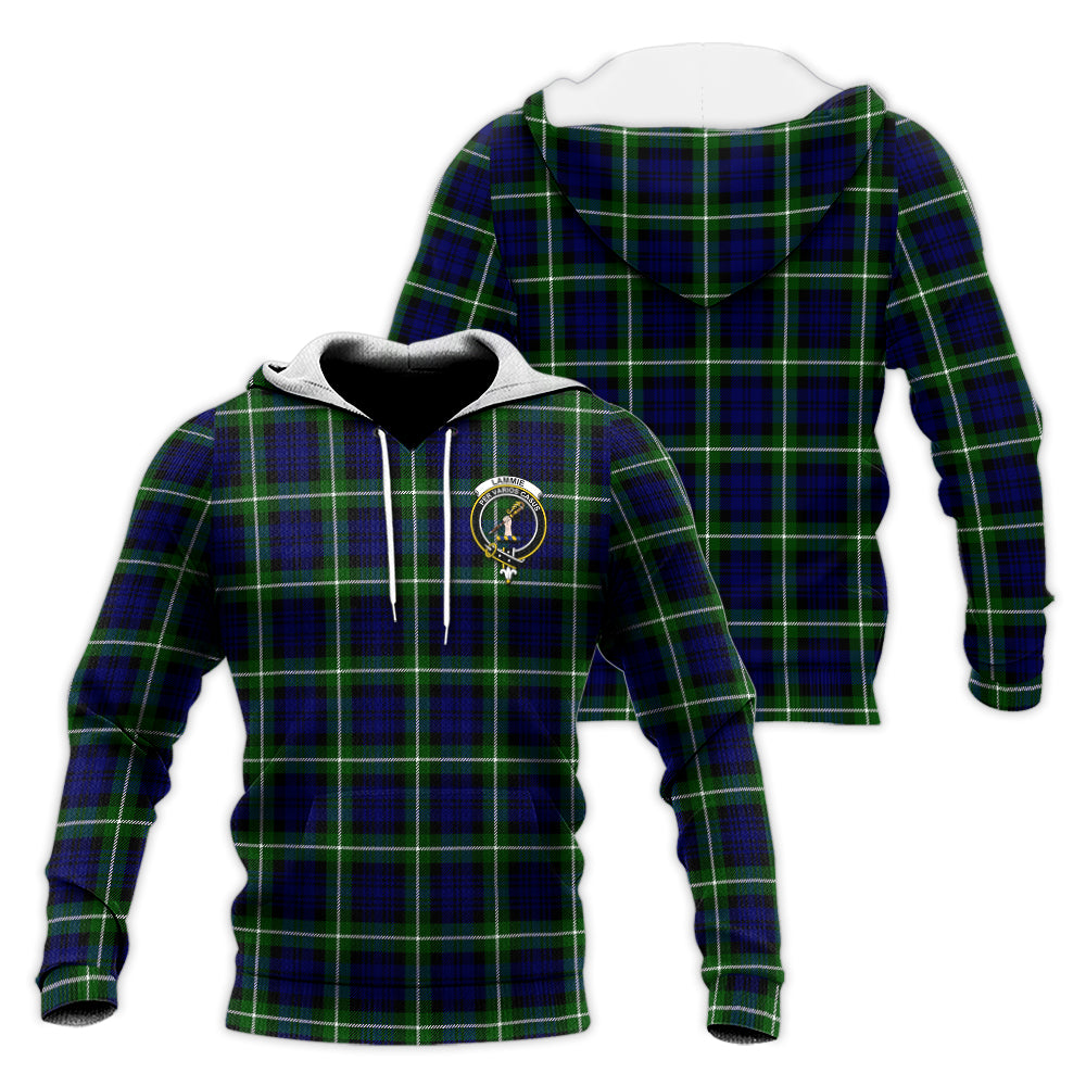 Lammie Tartan Knitted Hoodie with Family Crest Unisex Knitted Pullover Hoodie - Tartan Vibes Clothing