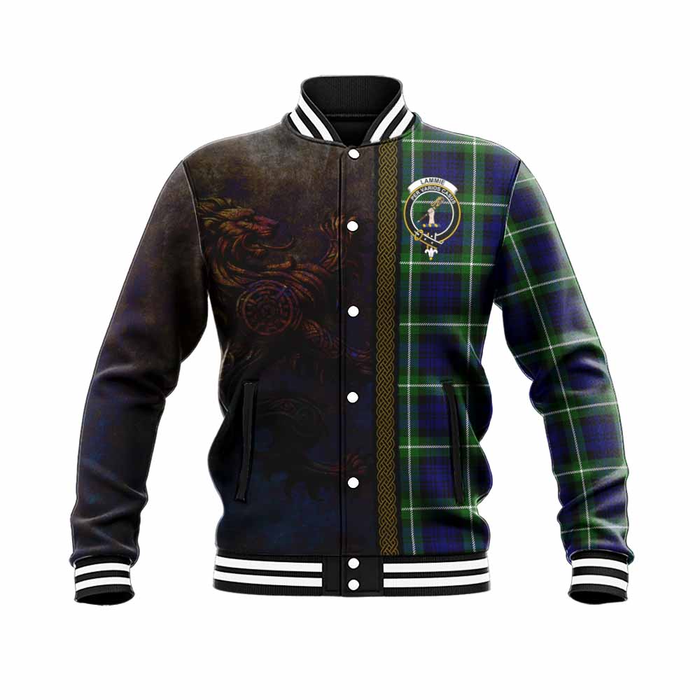 Lammie Tartan Family Crest Baseball Jacket Alba Gu Brath Be Brave Lion Ancient Style Unisex - Tartan Vibes Clothing