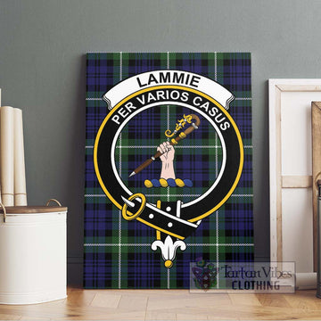 Lammie Tartan Canvas Print Wall Art with Family Crest Without Frame - Tartan Vibes Clothing