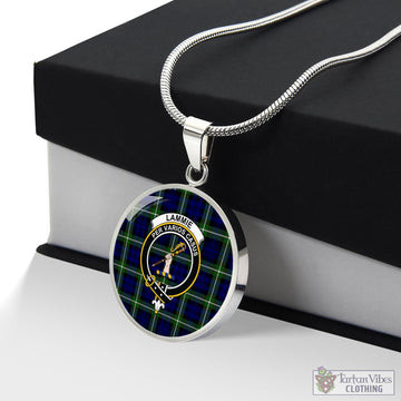 Lammie Tartan Circle Necklace with Family Crest Luxury Necklace (Silver) No - Tartan Vibes Clothing