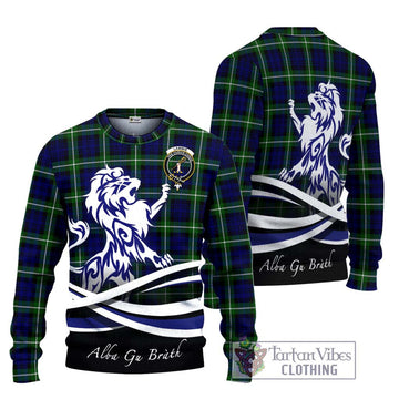 Lammie Tartan Ugly Sweater with Alba Gu Brath Regal Lion Emblem Unisex - Tartan Vibes Clothing