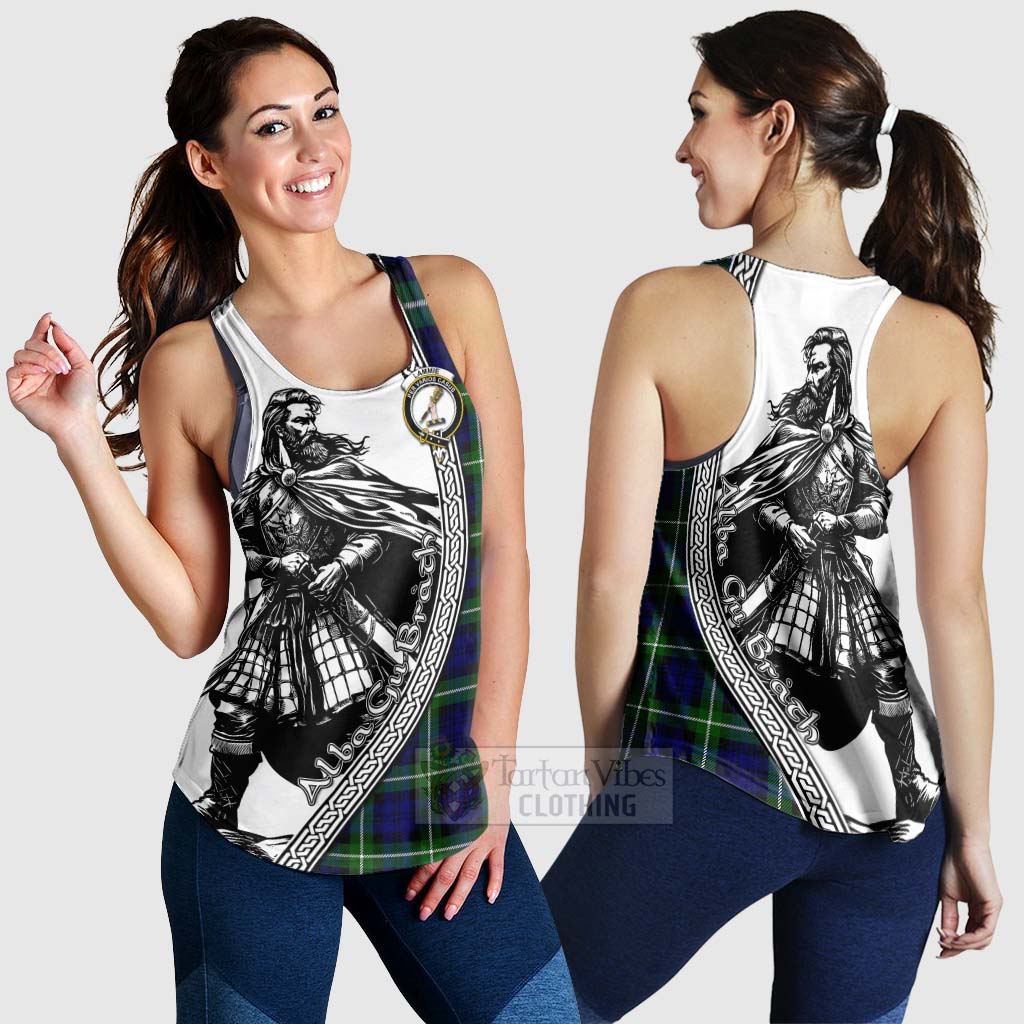 Lammie Tartan Clan Crest Women's Racerback Tanks with Highlander Warrior Celtic Style 4XL - Tartan Vibes Clothing