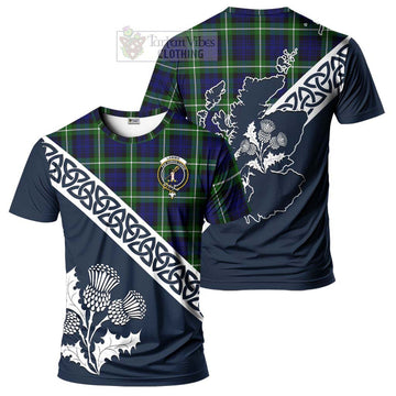 Lammie Tartan T-Shirt Featuring Thistle and Scotland Map Kid's Shirt - Tartanvibesclothing Store