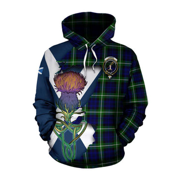 Tartan Vibes Clothing Lammie Tartan Family Crest Cotton Hoodie Scottish Thistle Celtic Inspired