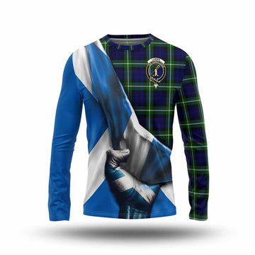 Lammie Tartan Long Sleeve T-Shirt with Family Crest Scotland Patriotic Style Unisex - Tartan Vibes Clothing