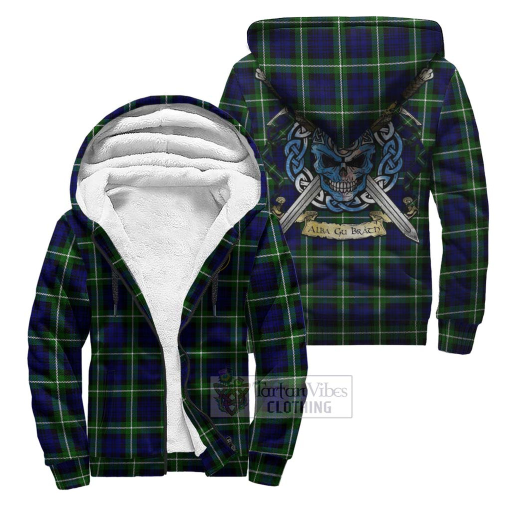 Lammie Tartan Sherpa Hoodie with Family Crest Celtic Skull Style Unisex S - Tartan Vibes Clothing