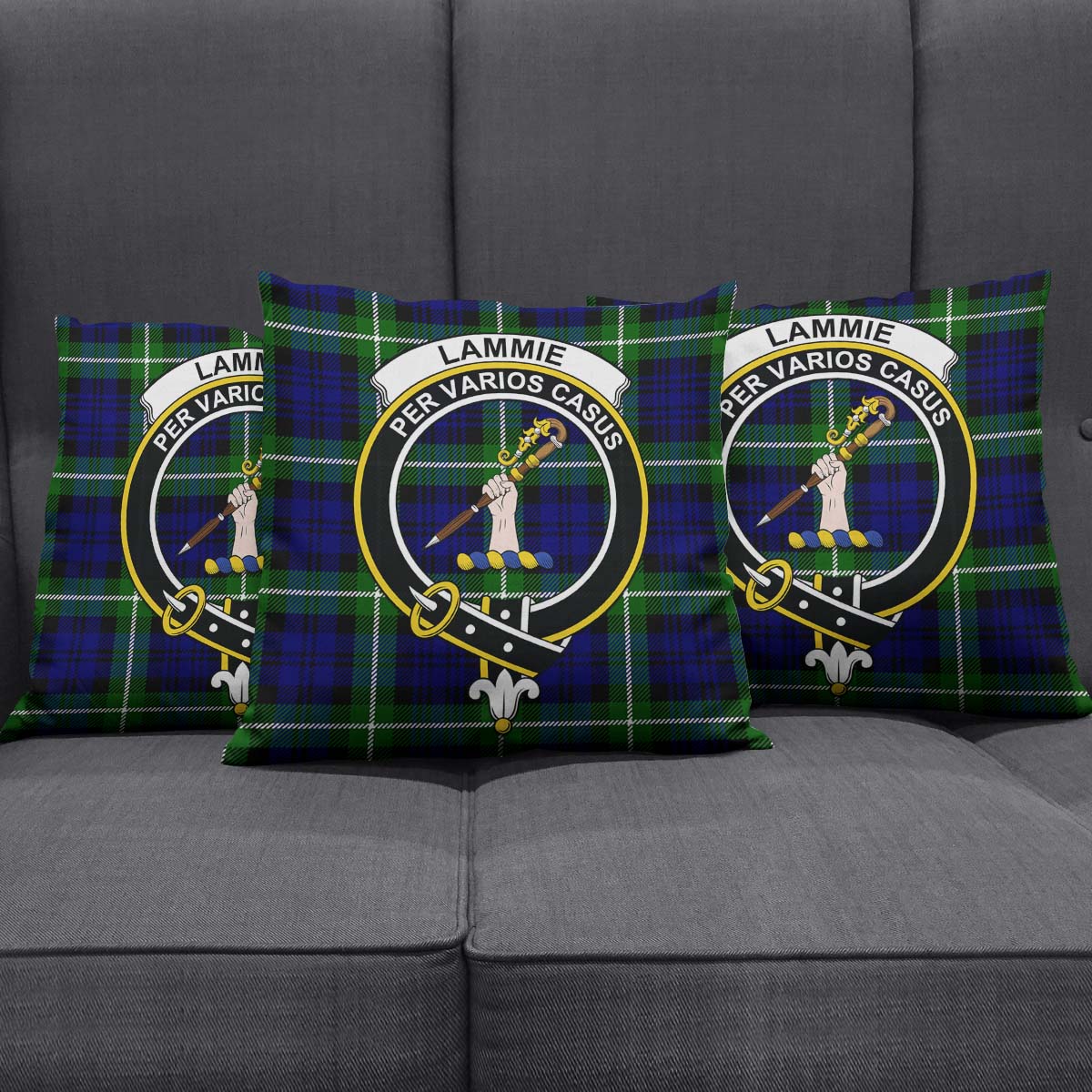 Lammie Tartan Pillow Cover with Family Crest Rectangle Pillow Cover 51*91cm - Tartan Vibes Clothing