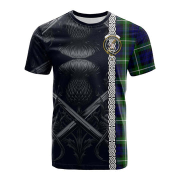 Lammie Tartan Cotton T-shirt with Family Crest Cross Sword Thistle Celtic Vibes Kid's Shirt - Tartan Vibes Clothing