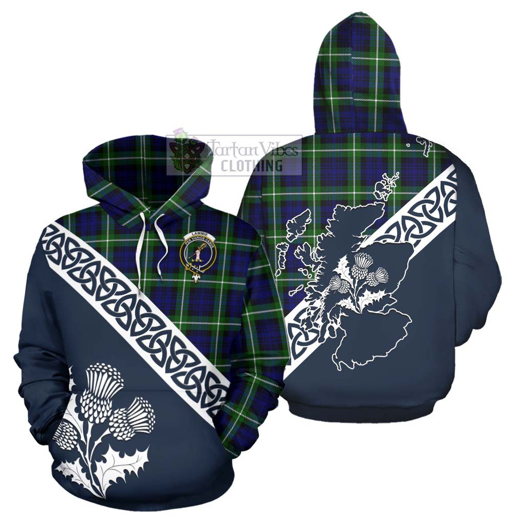 Lammie Tartan Hoodie Featuring Thistle and Scotland Map Zip Hoodie - Tartan Vibes Clothing