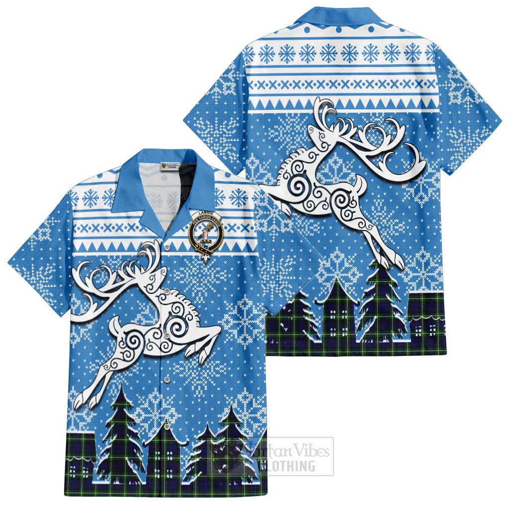 Lammie Clan Christmas Hawaiian Shirt Celtic Reindeer Style Kid - Tartan Vibes Clothing
