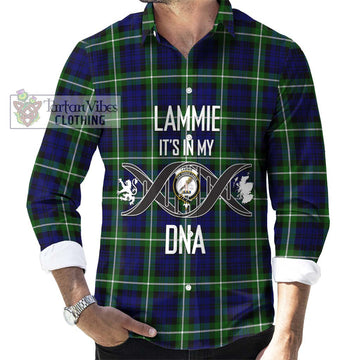 Lammie Tartan Long Sleeve Button Shirt with Family Crest DNA In Me Style Men's Shirt S - Tartanvibesclothing Shop