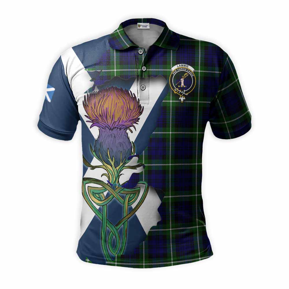 Lammie Tartan Family Crest Polo Shirt Scottish Thistle Celtic Inspired Kid - Tartan Vibes Clothing