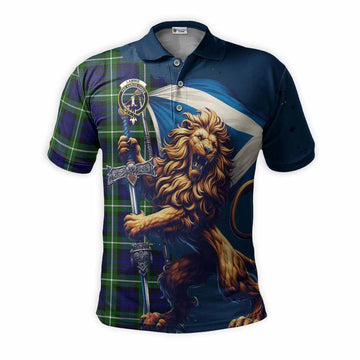 Lammie Tartan Family Crest Men's Polo Shirt with Scottish Majestic Lion Kid - Tartan Vibes Clothing