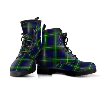 Lammie Tartan Leather Boots Men' Boots - Tartan Vibes Clothing
