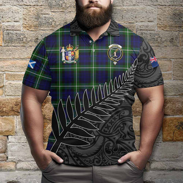 Lammie Crest Tartan Polo Shirt with New Zealand Silver Fern Half Style Kid - Tartan Vibes Clothing