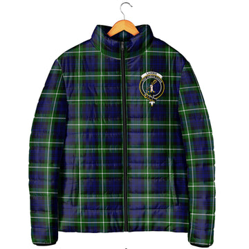 Lammie Tartan Padded Jacket with Family Crest Men's Padded Jacket - Tartan Vibes Clothing