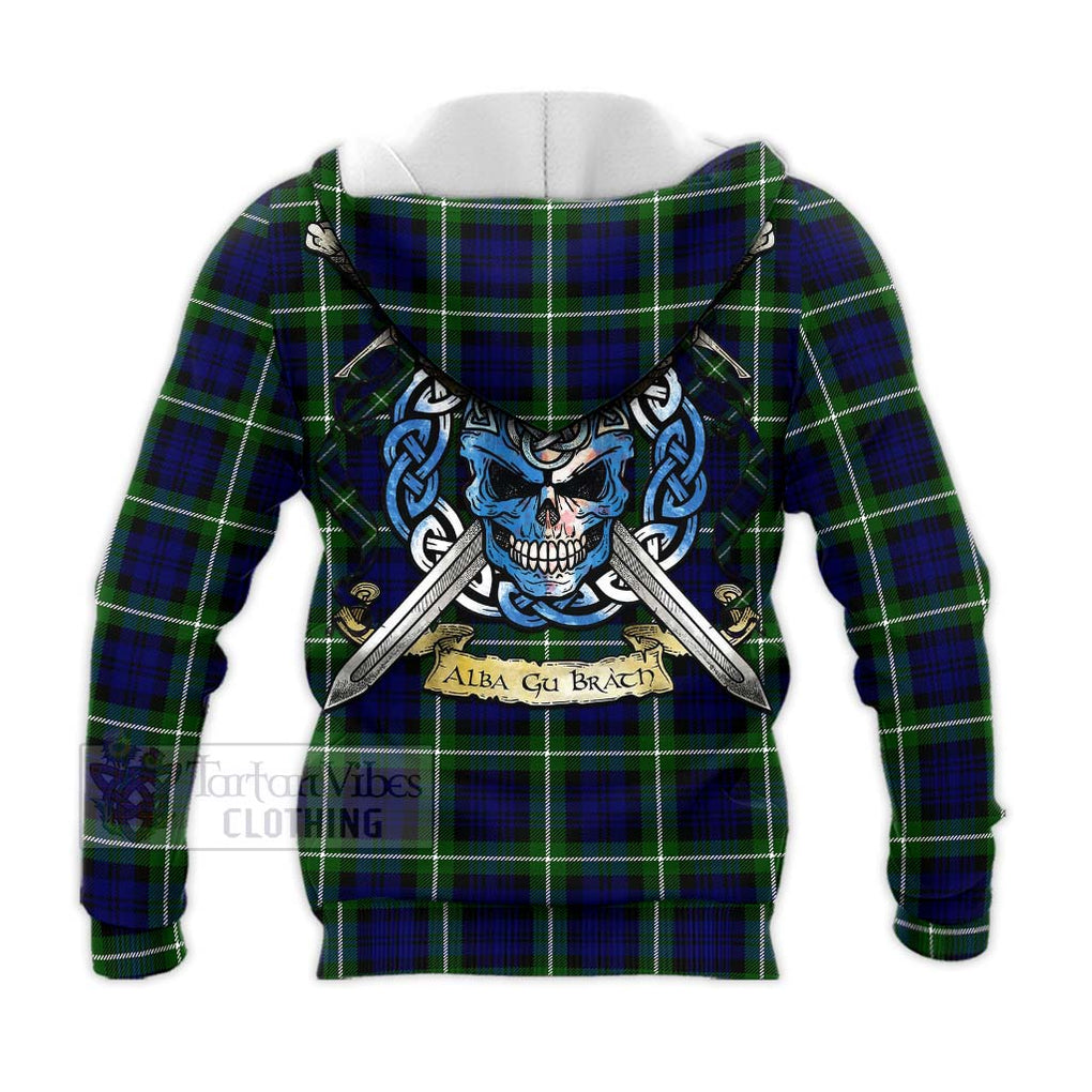 Lammie Tartan Knitted Hoodie with Family Crest Celtic Skull Style - Tartan Vibes Clothing
