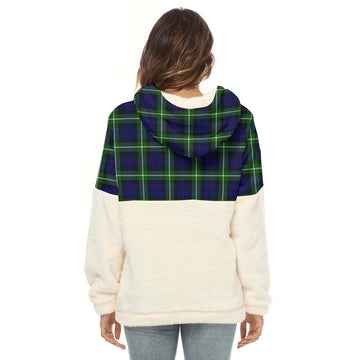 Lammie Tartan Half Style Women's Borg Fleece Hoodie with Half Zip - Tartan Vibes Clothing
