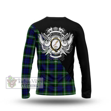 Lammie Tartan Long Sleeve T-Shirt with Family Crest and Military Logo Style - Tartan Vibes Clothing