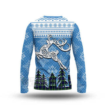 Lammie Clan Christmas Long Sleeve T-Shirt Celtic Reindeer Style - Tartan Vibes Clothing