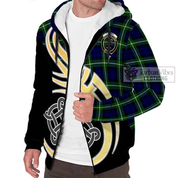 Lammie Tartan Sherpa Hoodie with Family Crest and Celtic Symbol Style - Tartan Vibes Clothing