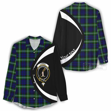 Lammie Tartan Women's Casual Shirt with Family Crest Circle Style - Tartan Vibes Clothing