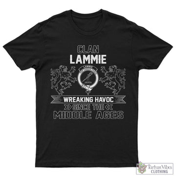 Lammie Family Crest 2D Cotton Men's T-Shirt Wreaking Havoc Style 5XL - 2D-tartanvibesclothing