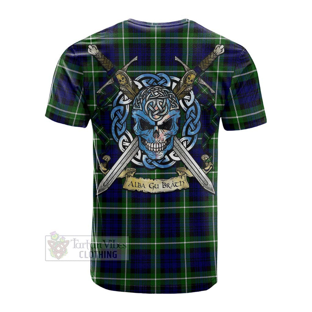 Lammie Tartan Cotton T-shirt with Family Crest Celtic Skull Style Men's Shirt - Tartan Vibes Clothing
