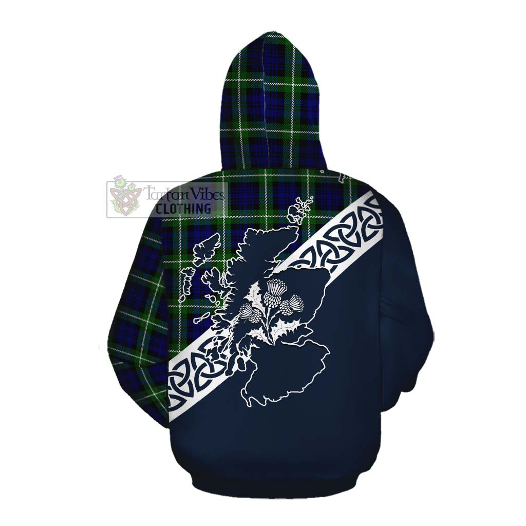 Lammie Tartan Cotton Hoodie Featuring Thistle and Scotland Map Pullover Hoodie - Tartan Vibes Clothing