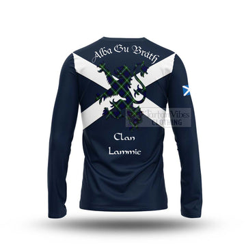 Lammie Tartan Lion Rampant Long Sleeve T-Shirt Proudly Display Your Heritage with Alba Gu Brath and Clan Name - Tartan Vibes Clothing