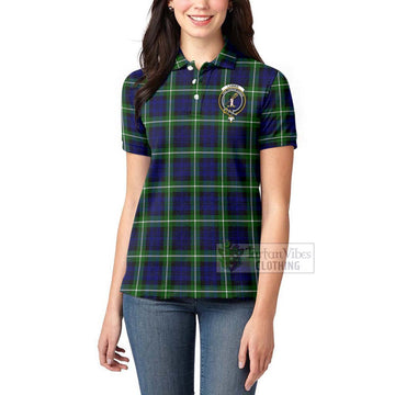 Lammie Tartan Women's Polo Shirt with Family Crest and Bearded Skull Holding Bottles of Whiskey - Tartan Vibes Clothing