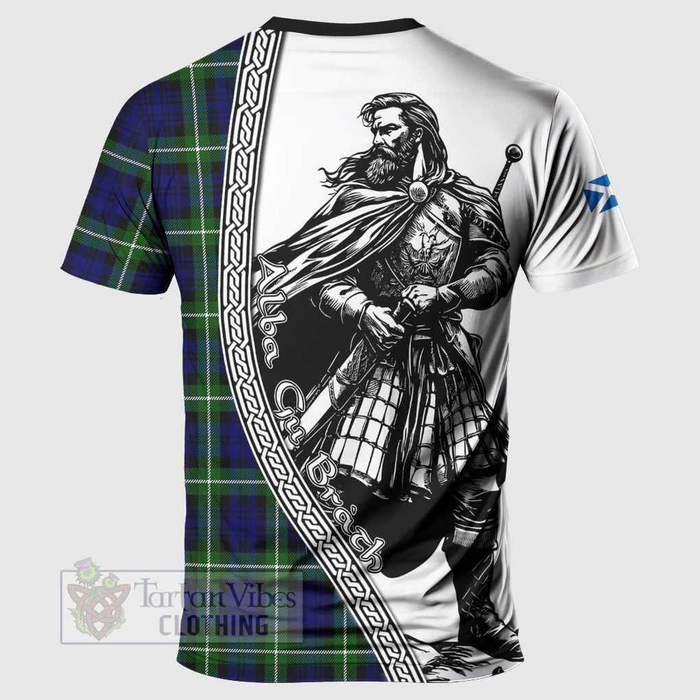 Lammie Tartan Clan Crest T-Shirt with Highlander Warrior Celtic Style - Tartan Vibes Clothing