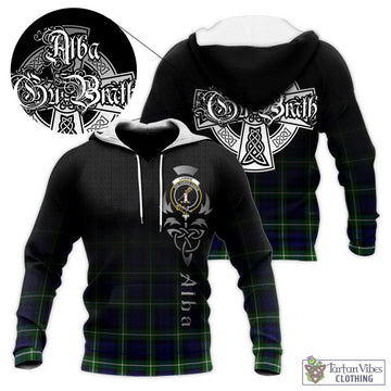 Lammie Tartan Knitted Hoodie Featuring Alba Gu Brath Family Crest Celtic Inspired
