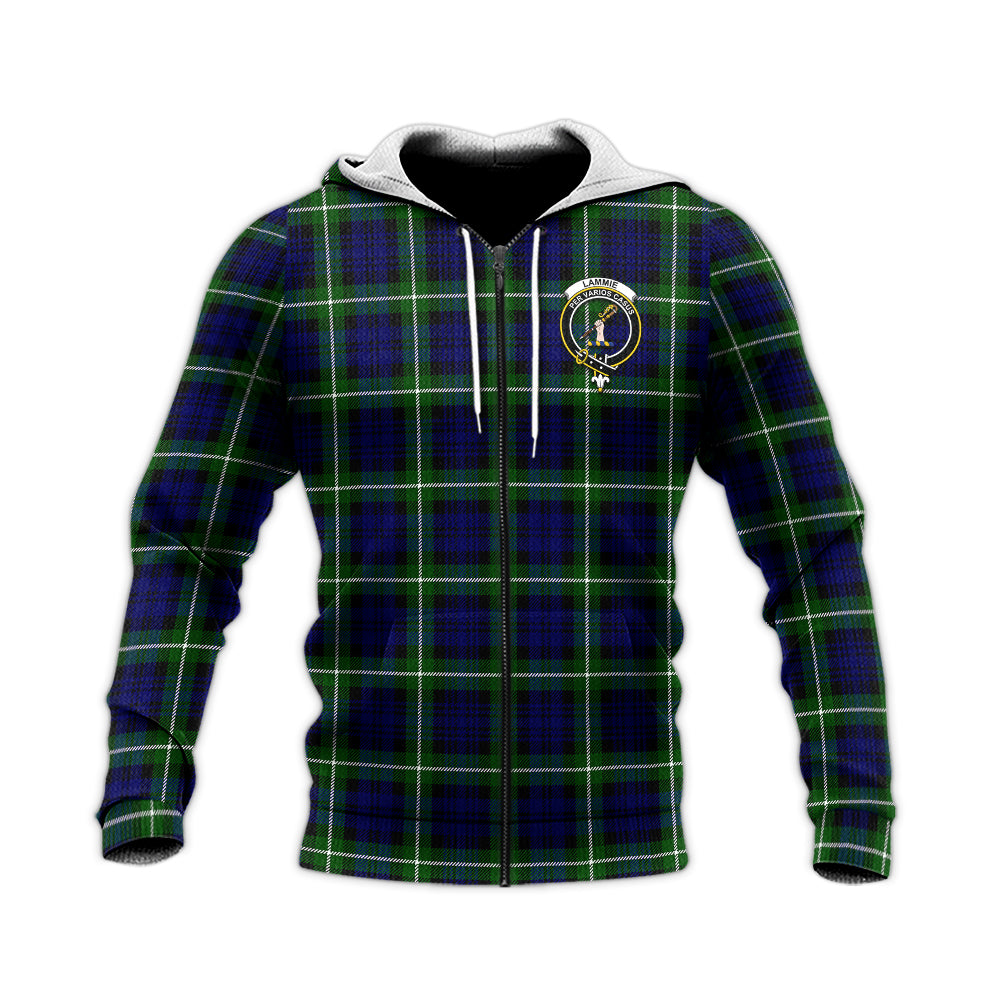 Lammie Tartan Knitted Hoodie with Family Crest Unisex Knitted Zip Hoodie - Tartan Vibes Clothing